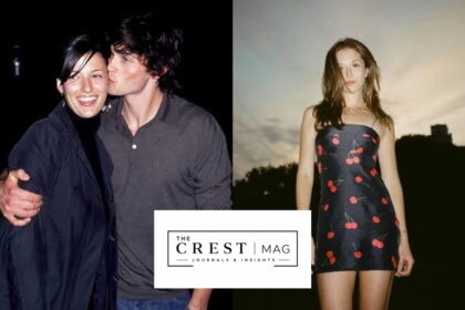 Jamie White-Welling standing elegantly at a Hollywood red carpet event alongside Tom Welling during the Smallville era